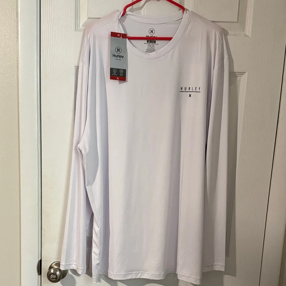 Hurley Men's Classic White Long Sleeve Tee - Picture 1 of 7